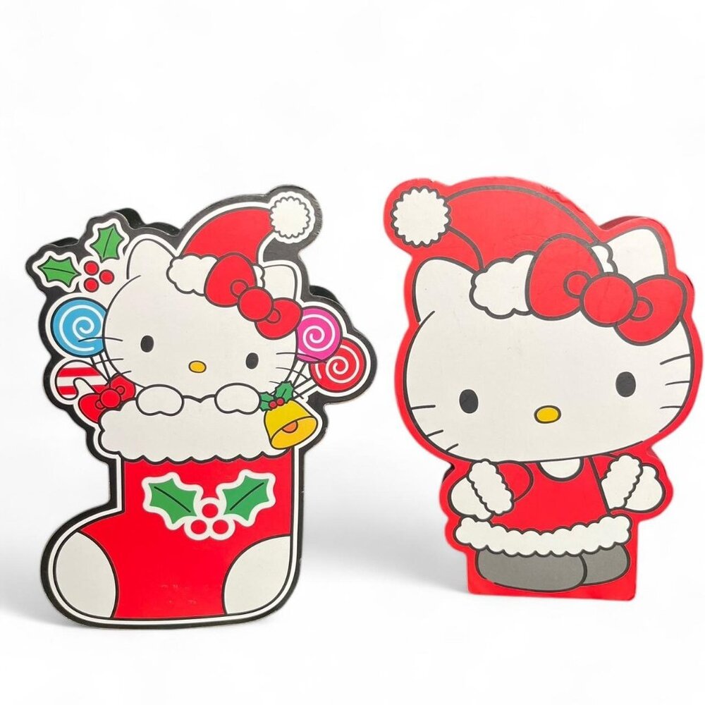Hello Kitty Christmas Wooden Wall Art/Plaques - Santa & Christmas Stocking - New